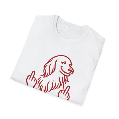 Graphic T-Shirt — 'Pats Atnešk' Dog Giving Middle Fingers, Funny Sarcastic Tee