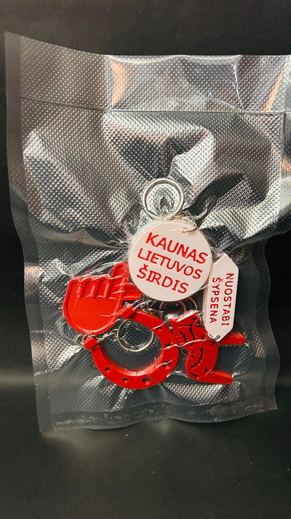 Set of Lucky Charms for New Year – Red Horse and Horseshoe are Symbol of Strength, Success & Protection for the New Year