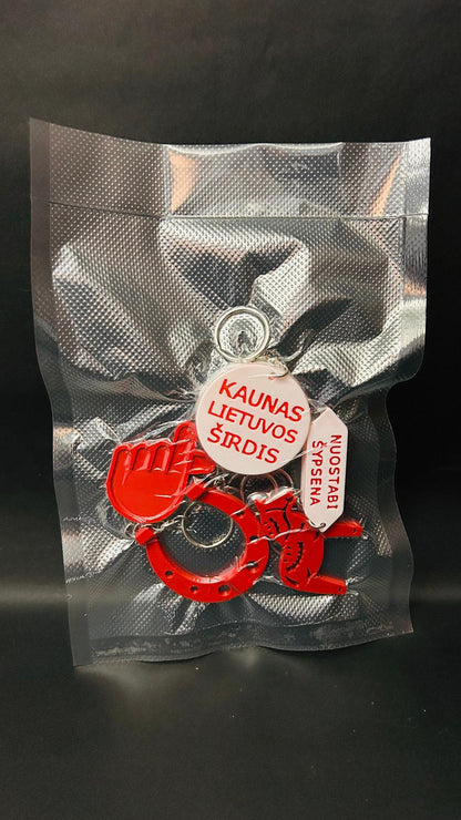Set of Lucky Charms for New Year – Red Horse and Horseshoe are Symbol of Strength, Success & Protection for the New Year